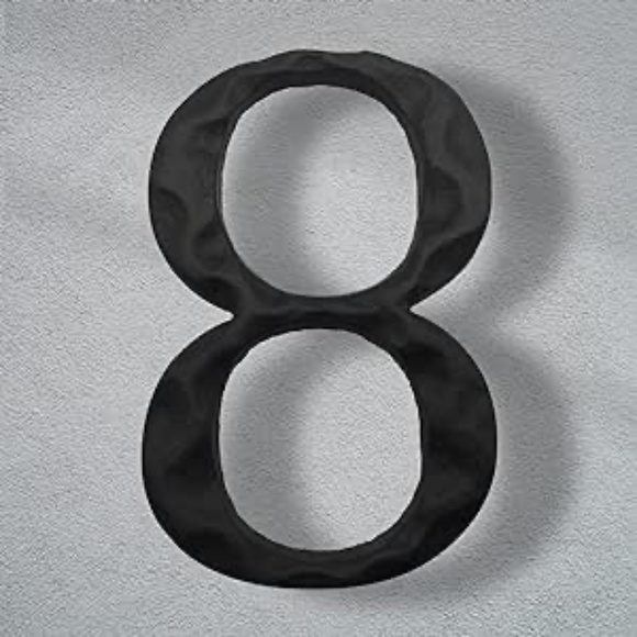 House Number 8 High Floating Cast Iron 5" Home Address Number, Mailbox/Black #8 - Picture 6 of 8